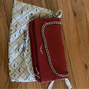 Zadig & Voltaire Rock Leather Clutch/Shoulder Bag with dust cover